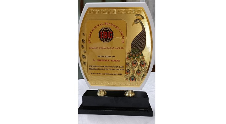 Bharat Vidya Ratan Award and Iconic Brand Award (IBGW) 2022 Northeast Edition for Academic Innovation goes to Dr. Shekhar Kanti Sarkar