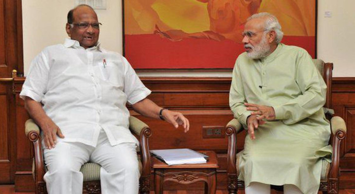PM Modi and Sharad Pawar greet each other on stage, causes unrest in Opposition