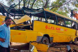 The GL Public School bus capsized close to Kanina’s Unhani Village, Haryana